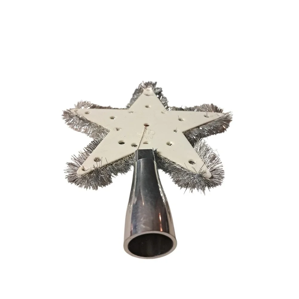 Vintage Christmas Tree Topper Foil Leaf Tinsel  7
